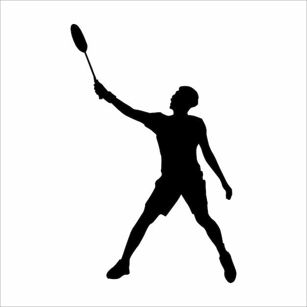 Badmintonspeler silhouet