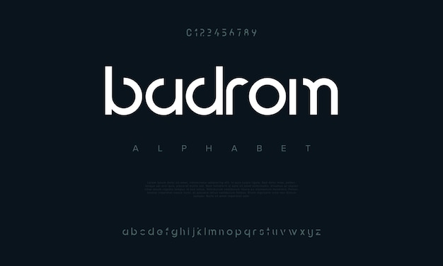 Badrom creative modern urban alphabet font Digital abstract futuristic fashion sport logo simple