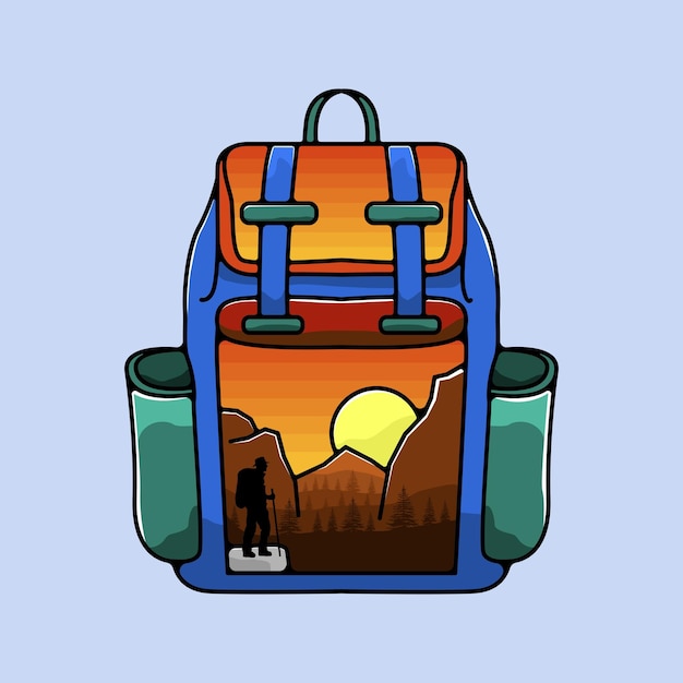 Vector bag adventur monoline design