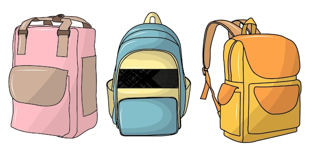 Bag backpack cartoon illustration