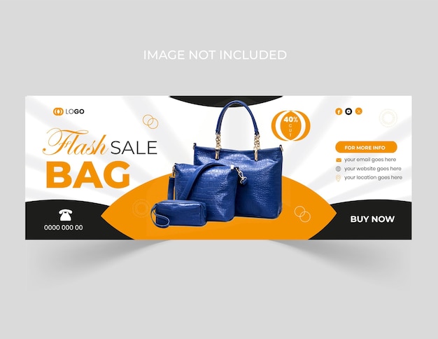 Vector bag facebook cover design template