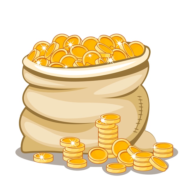 Bag full of golden coin