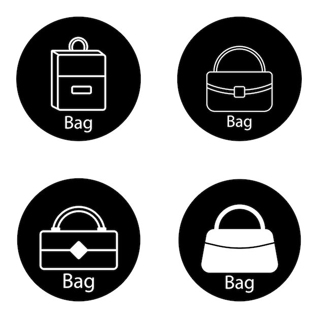 バッグのアイコン ベクトル テンプレート イラスト ロゴ デザイン