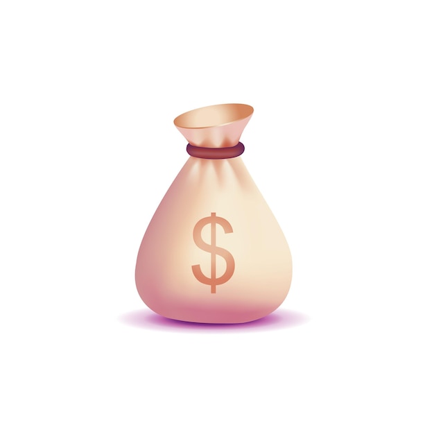 A bag of money vector icon business and finance dollar sign