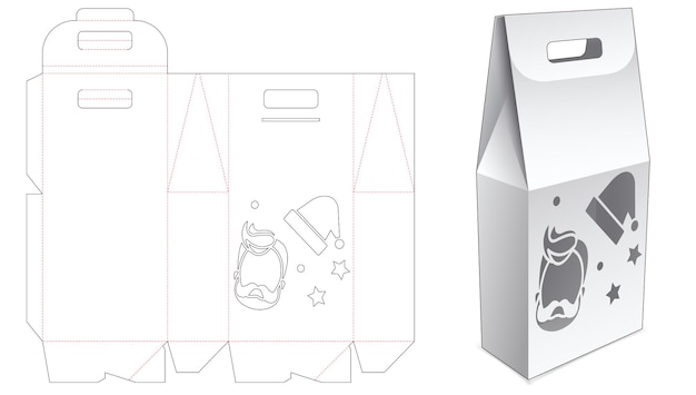 Bag packaging with santa claus window die cut template