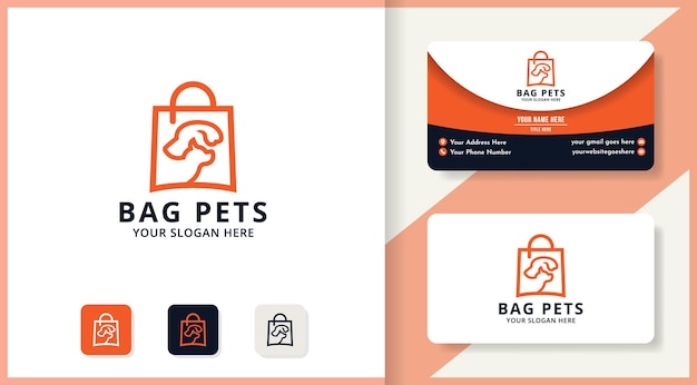 Bag pets logo design, inspiration logo for pet feed shop and pets