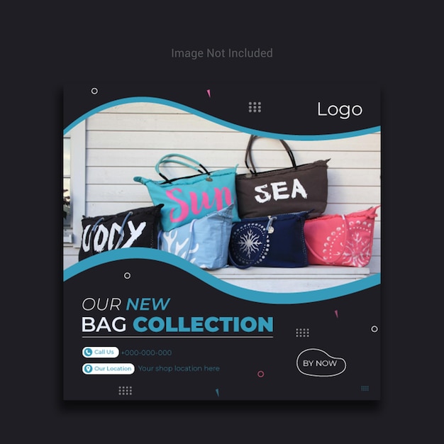 Vector bag sale social media post design