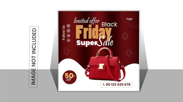 Vector bag sale social media post design