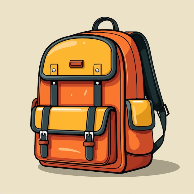 シンプルなベクター デザインの学校用バッグ、学校に戻るミニマリスト