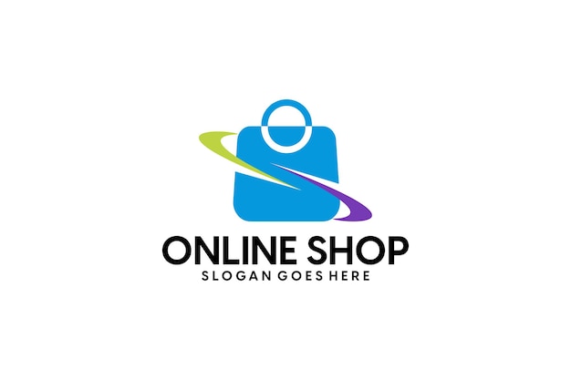 Vector bag shopping logo design