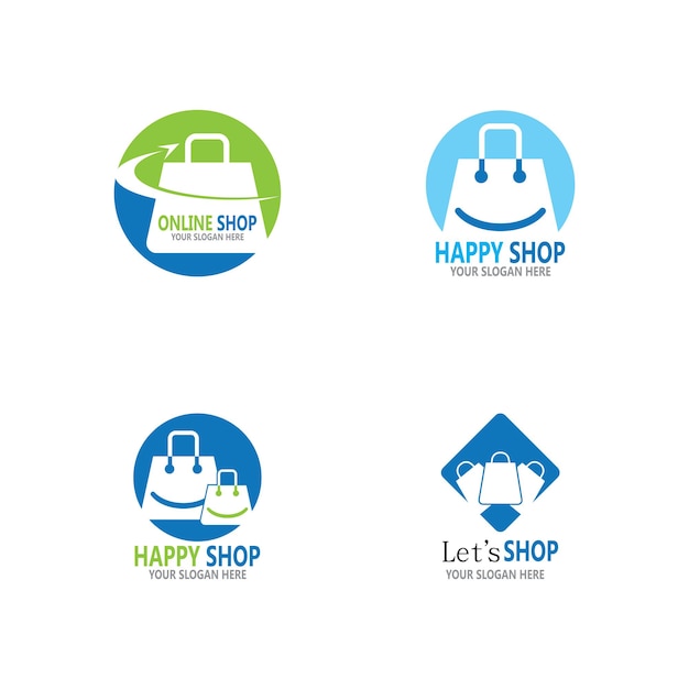 Bag shopping,online shop vector template