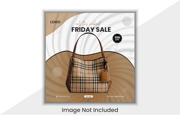 Vector bag social media post design vector background