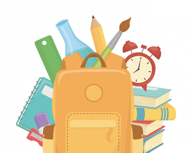 bag and supplies of school design