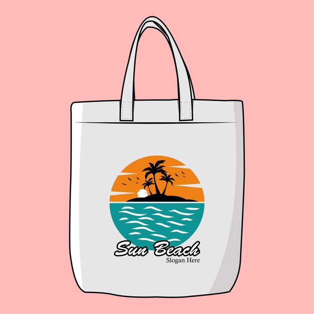 Vector a bag that says san beach on it