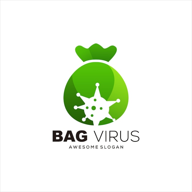 Borsa virus logo disegno vettoriale colorato