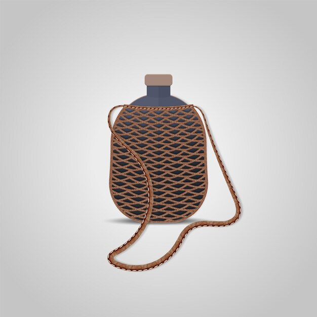 Vector a bag with a brown woven pattern and the word's on it