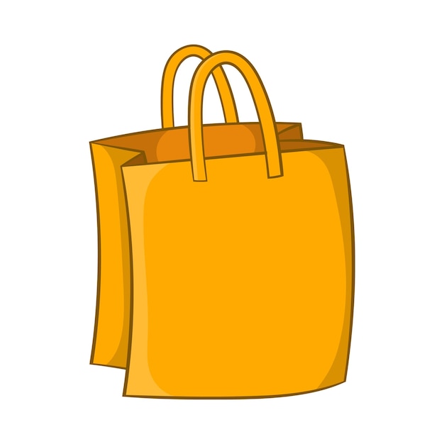 Vector bag with handles icon in cartoon style isolated on white background shopping symbol