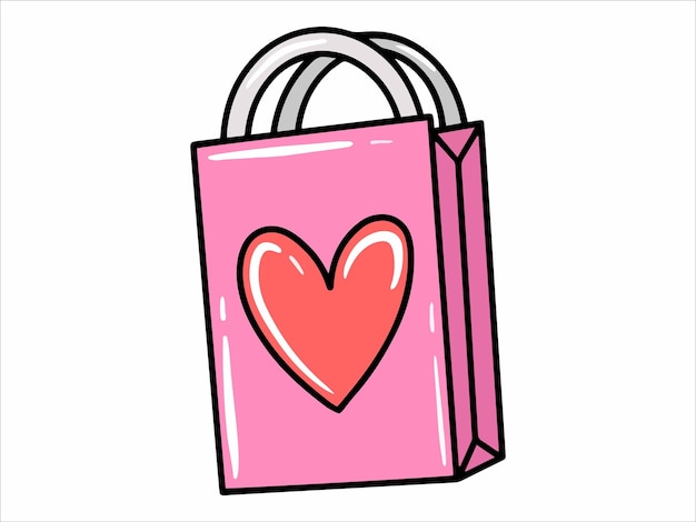 Bag with Heart Icon Illustration