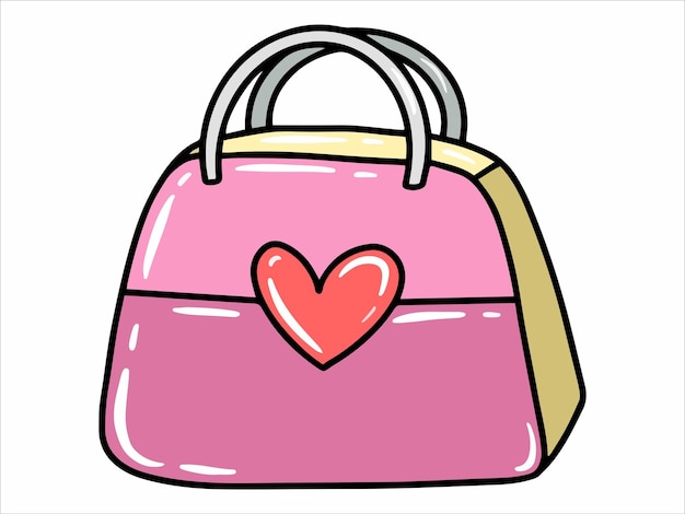 Bag with Heart Icon Illustration