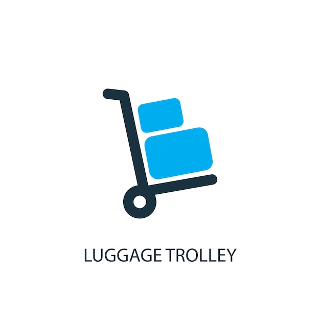 Bagage trolley pictogram. logo-element illustratie. bagage trolley symbool ontwerp uit 2 gekleurde collectie. eenvoudig bagagewagenconcept. kan worden gebruikt in web en mobiel.