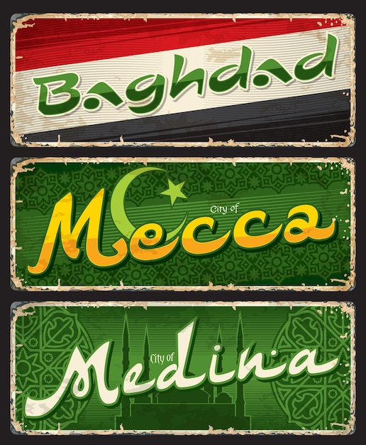 Bagdad Mekka Medina stad reis stickerplaten