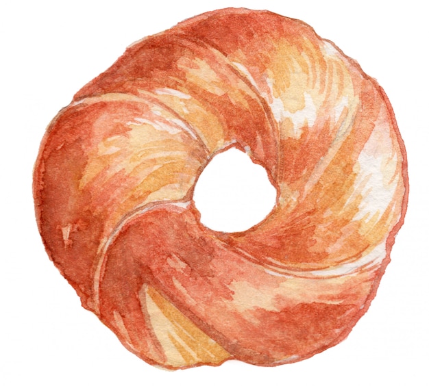 Bagel aquarel illustratie