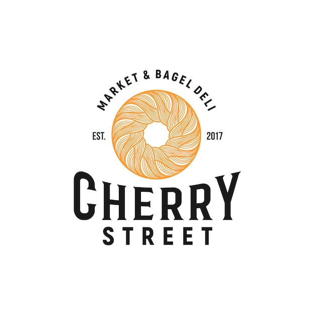 Bagel bakery logo ispirazione street food delizioso