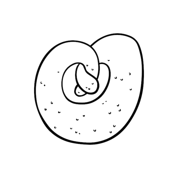 Bagel cottura panetteria cibo doodle lineare cartone animato libro da colorare
