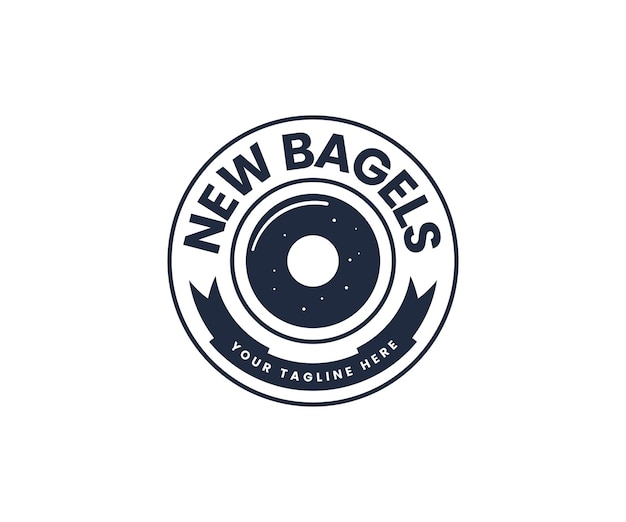 Bagels en Donut Logo-ontwerp met creatieve, moderne trendy typografie en zwarte kleuren