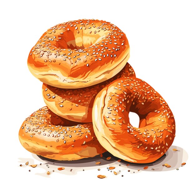 Bagels vector on white background