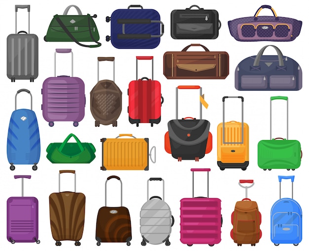 Baggage   cartoon icon. Isolated cartoon set icon luggage.