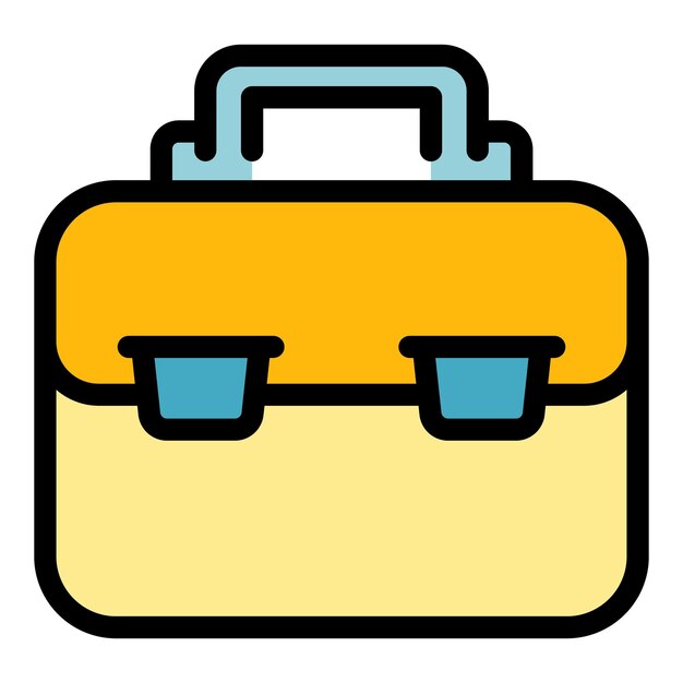 Vector baggage suitcase icon outline baggage suitcase vector icon color flat isolated