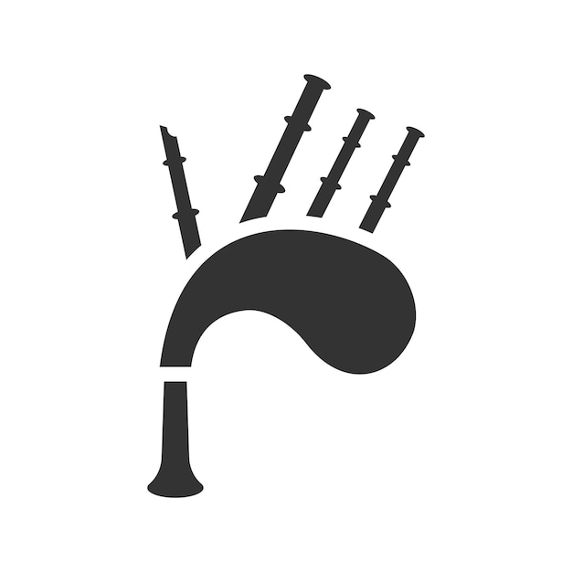 Vector bagpipes musical instrument icon