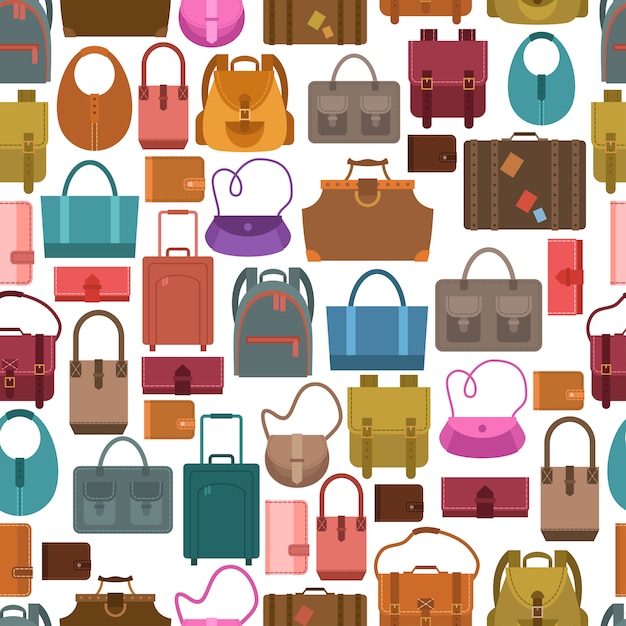 Vector bags colored seamless pattern