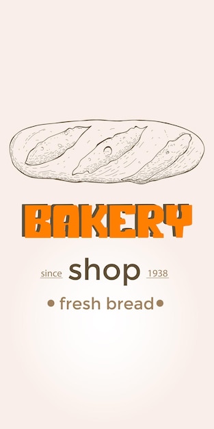 Baguette brood top view schets tekening Hand getekend gravure stijl bakkerij winkel product