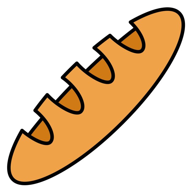 Vector baguette vector illustration style