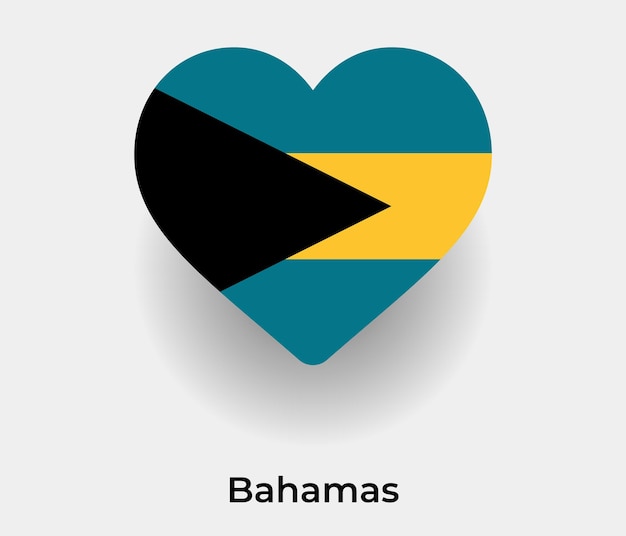 Bahama's vlag hart vorm pictogram vectorillustratie