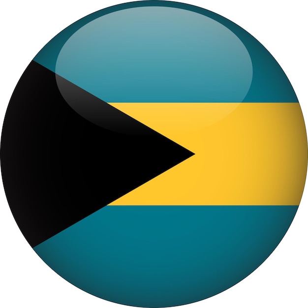 Vector bahamas 3d rounded flag button