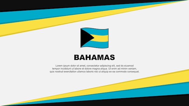 Modello di disegno astratto della bandiera delle bahamas bandiera del giorno dell'indipendenza delle bahamas cartoon illustrazione vettoriale bahamas design