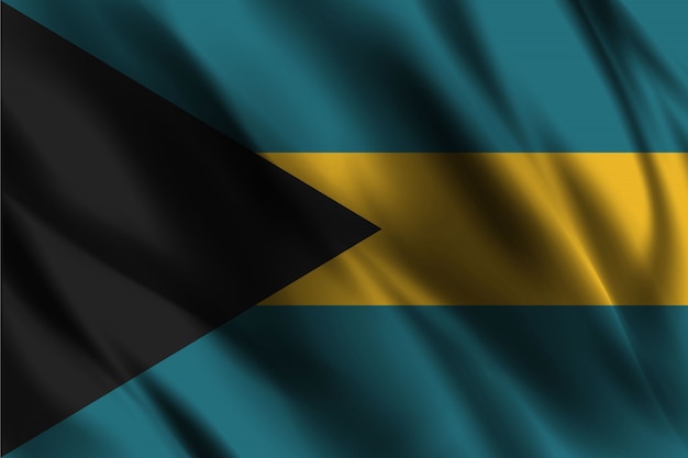 Bahamas flag floating silk background