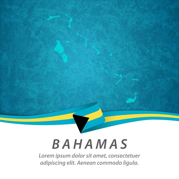 중앙지도와 바하마 국기