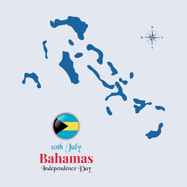 Bahamas map with flag Bahamas flag map