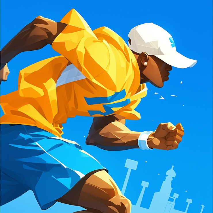 Vector a bahamian man is sprinting