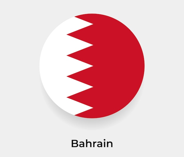 Bahrain flag bubble circle round shape icon vector illustration