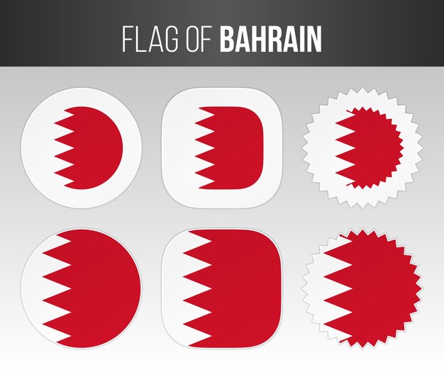 Bahrain flag labels badges and stickers Illustration flags of Bahrain isolated