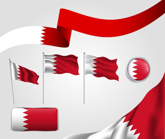 Vector bahrain flags collection