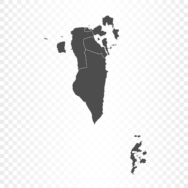 Bahrain map isolated on transparent