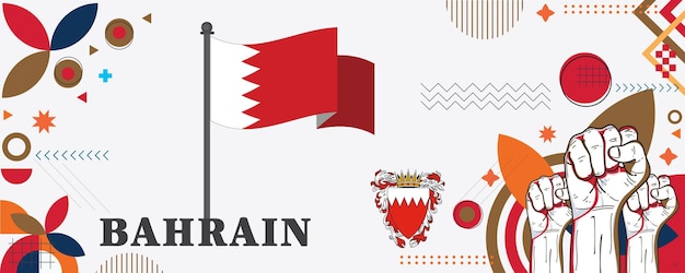 Festa nazionale del bahrain banner design vettoriale eps