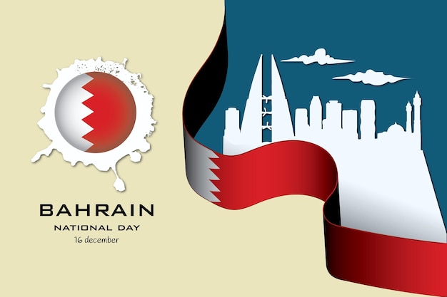 Illustrazione di vettore dell'insegna della giornata nazionale del bahrain