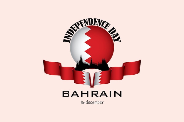 Illustrazione di vettore dell'insegna della giornata nazionale del bahrain